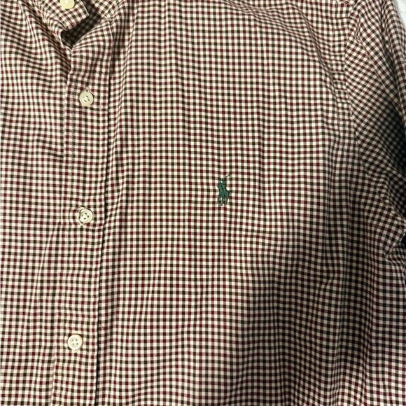 Ralph Lauren Tan Checkered Button Down Shirt - Picture 2 of 3